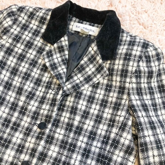 Vintage McNaughton Black & White Plaid Blazer - Picture 5 of 11